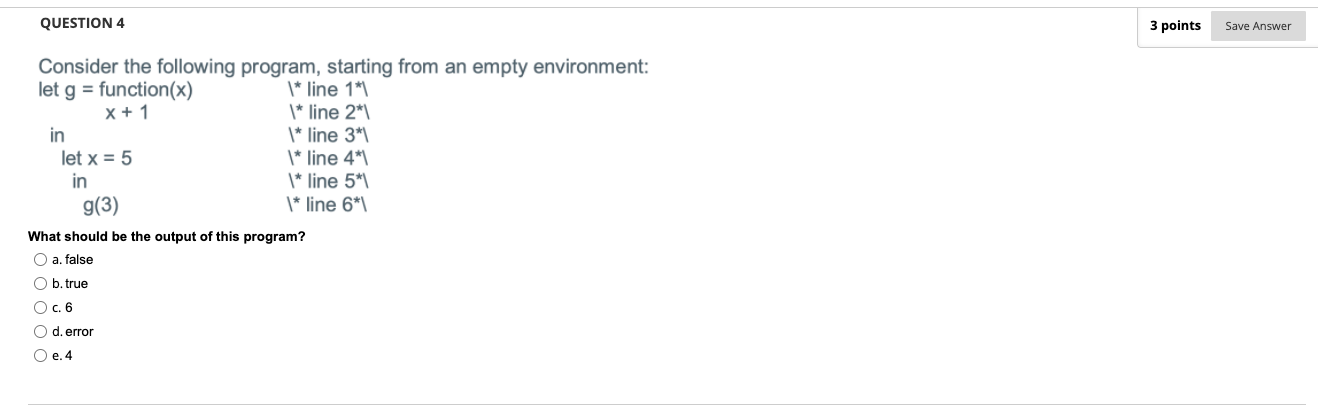 Solved QUESTION 4 3 points Save Answer Consider the | Chegg.com