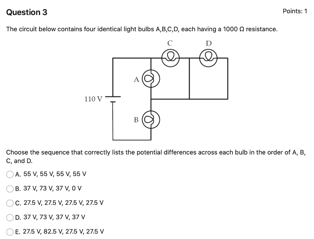 Solved Question 3 Points 1 The Circuit Below Contains Four