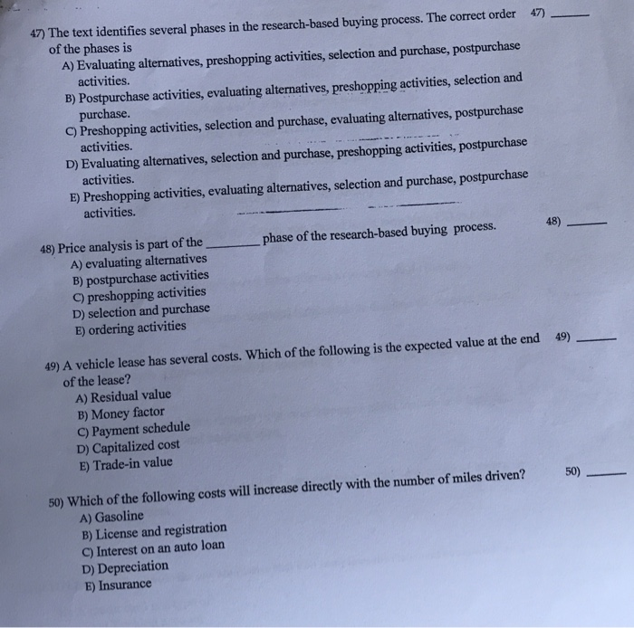 Solved 47) The text identifies several phases in the | Chegg.com