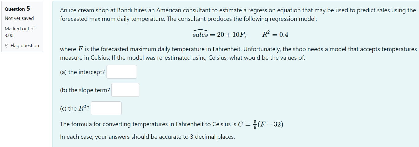 Solved Question 2 For a regression model estimated by OLS, | Chegg.com