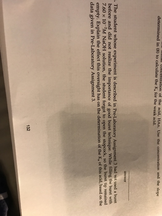 Solved The student whose experiment is described in | Chegg.com