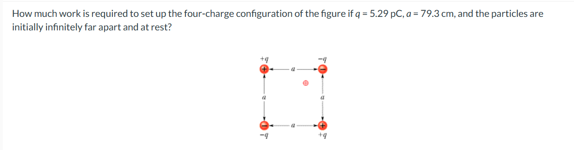 Solved How much work is required to set up the four-charge | Chegg.com