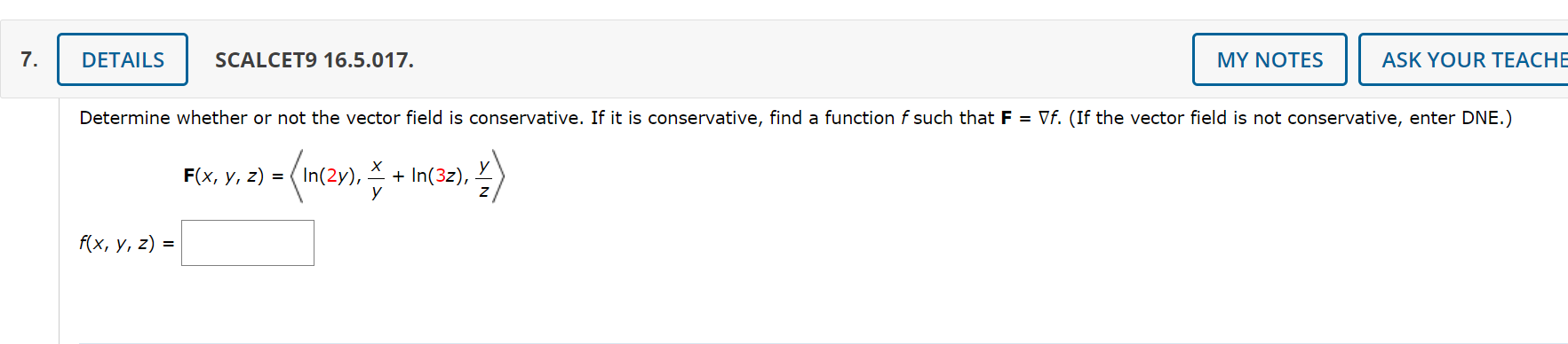 Solved Determine Whether Or Not The Vector Field Is | Chegg.com