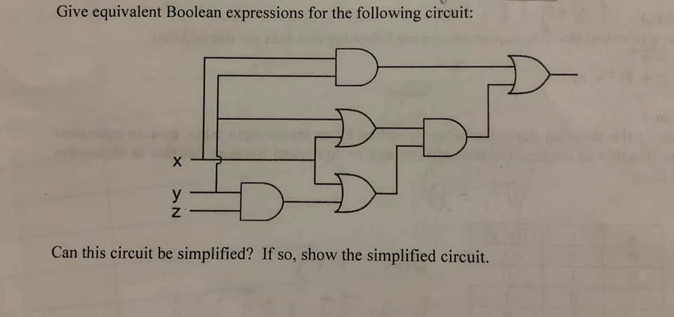Solved Give equivalent Boolean expressions for the following | Chegg.com