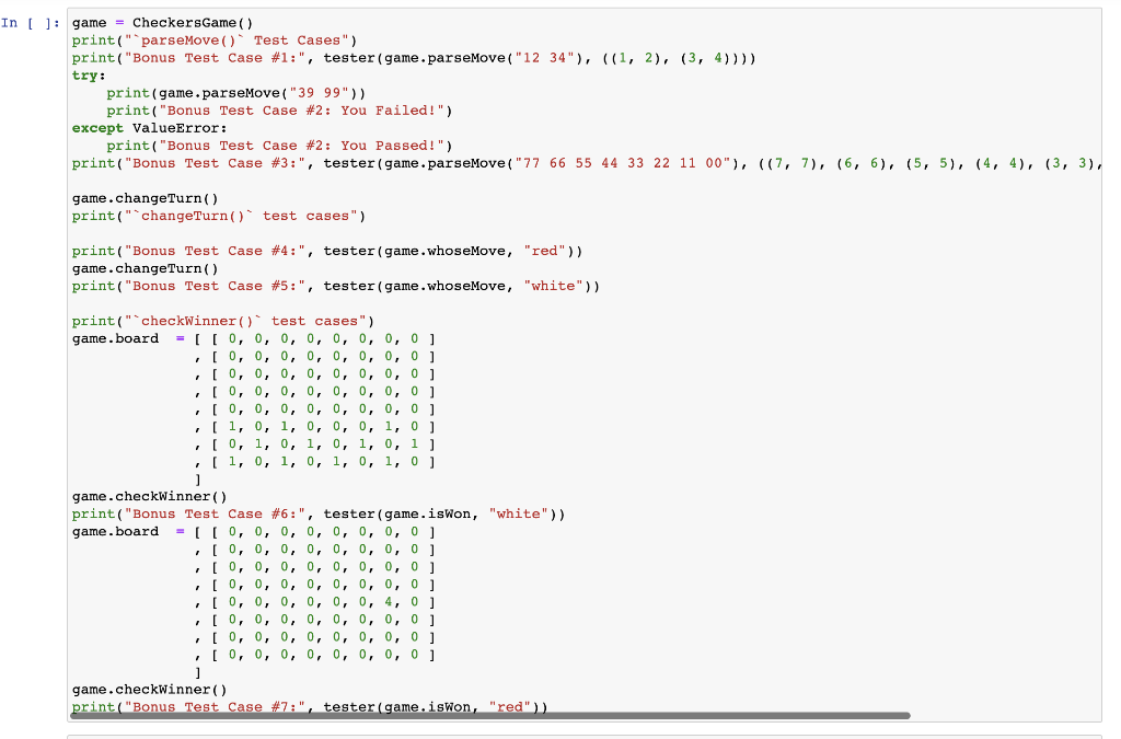 Solved Big Bonus Checkers (12 points) A checkers board