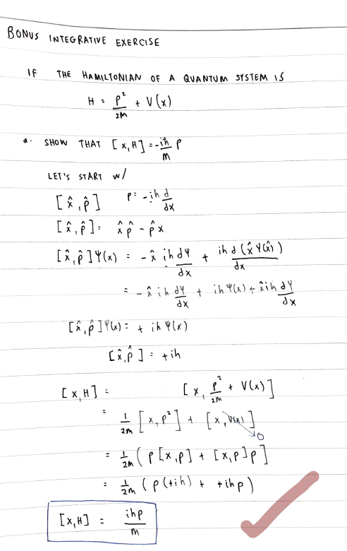 Bonus Integrative Exercise If The Hamiltonian Of A Chegg Com