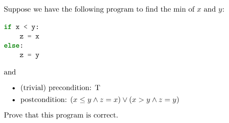 Solved Suppose we have the following program to find the min 