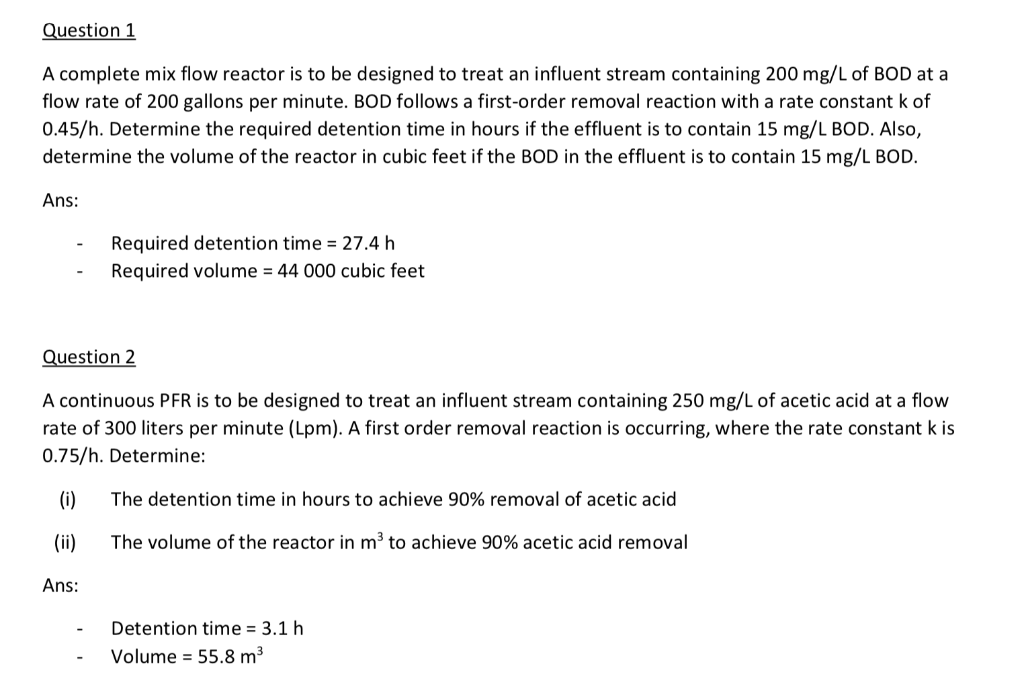 Solved Please help me with this Environmental engineering | Chegg.com