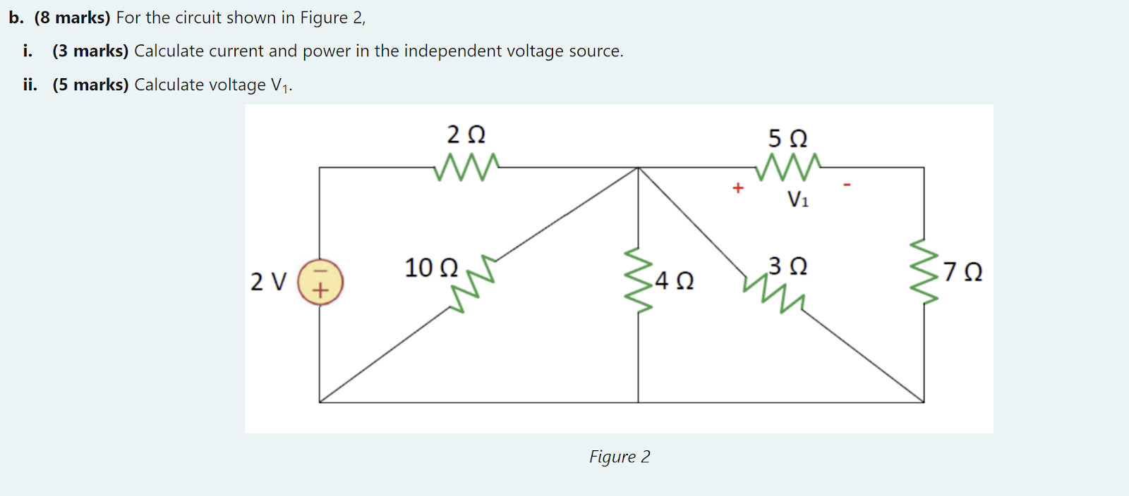 Solved b. (8 marks) For the circuit shown in Figure 2 , i. | Chegg.com