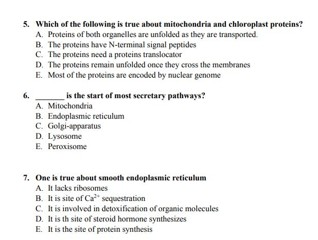 Solved 5. Which of the following is true about mitochondria | Chegg.com