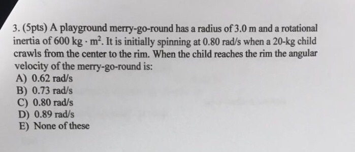 Solved 3. (5pts) A Playground Merry-go-round Has A Radius Of | Chegg.com