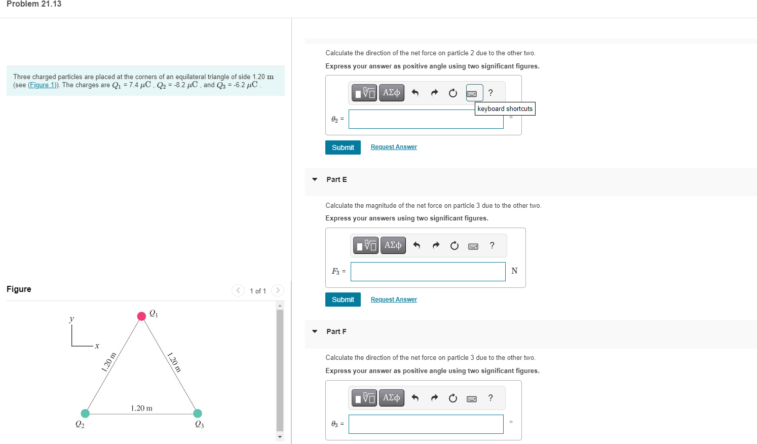 Solved Calculate The Magnitude Of The Net Force On Particle | Chegg.com