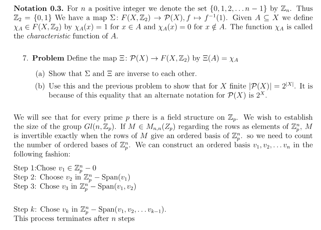 Solved Notation 0.3. For n a positive integer we denote the | Chegg.com