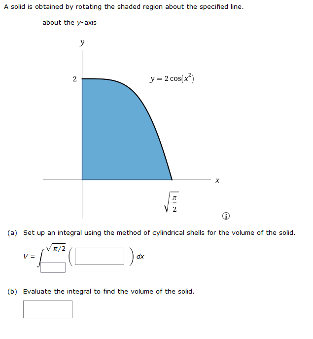 Solved A solid is obtained by rotating the shaded region | Chegg.com