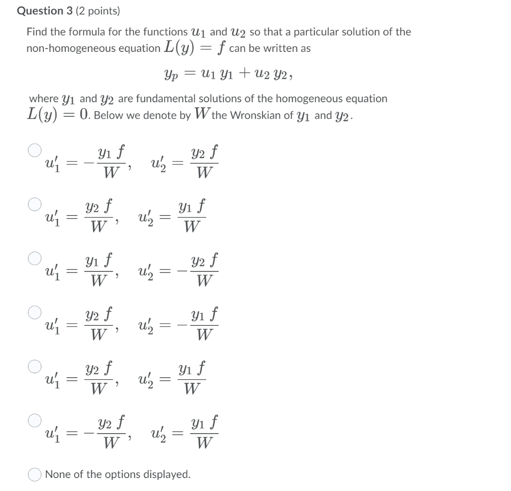 Solved Question 3 2 Points Find The Formula For The Fun Chegg Com