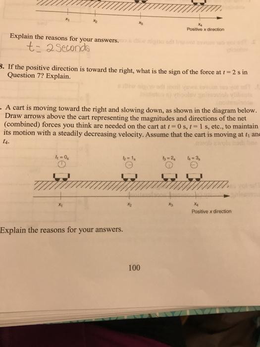 Solved Positive x direction Explain the reasons for your | Chegg.com