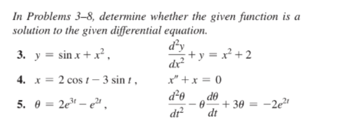 Solved In Problems 3–8, determine whether the given function | Chegg.com
