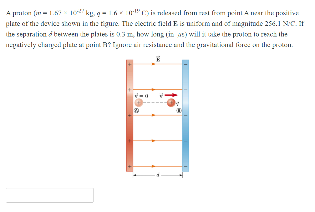 Solved A proton (m= 1.67 x 10-27 kg, q = 1.6 x 10-19 C) is | Chegg.com