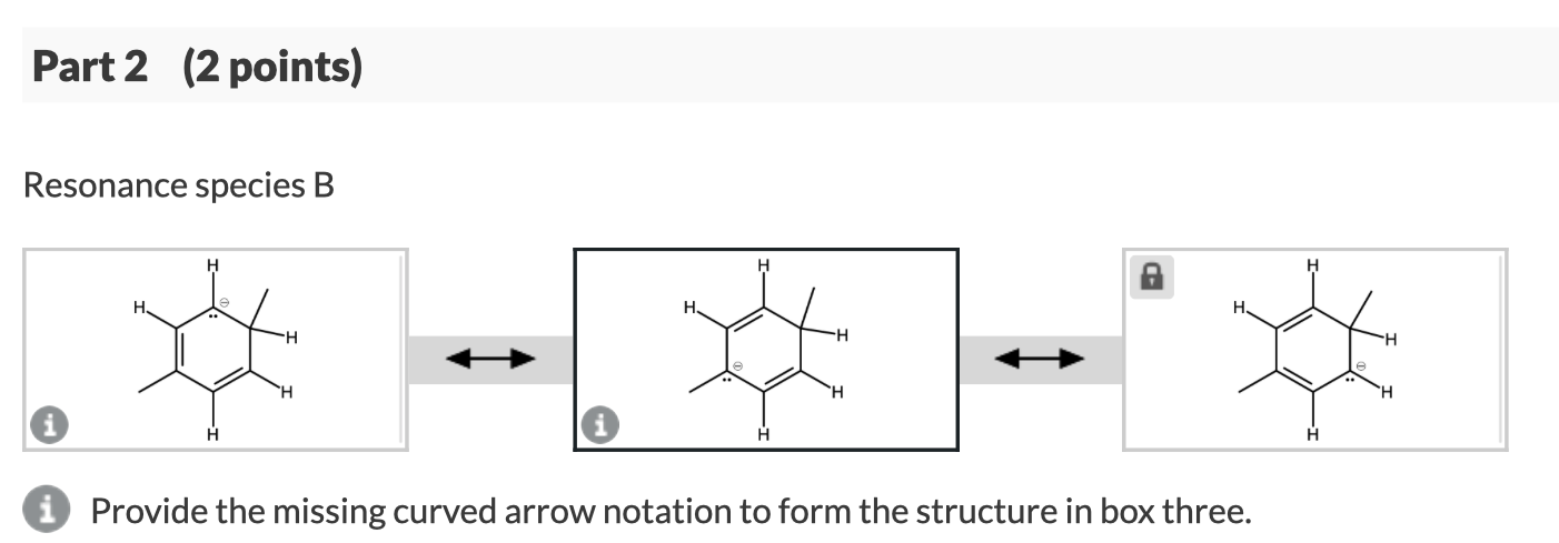 Solved Part 2 (2 Points) Resonance Species B H H H. H, H | Chegg.com