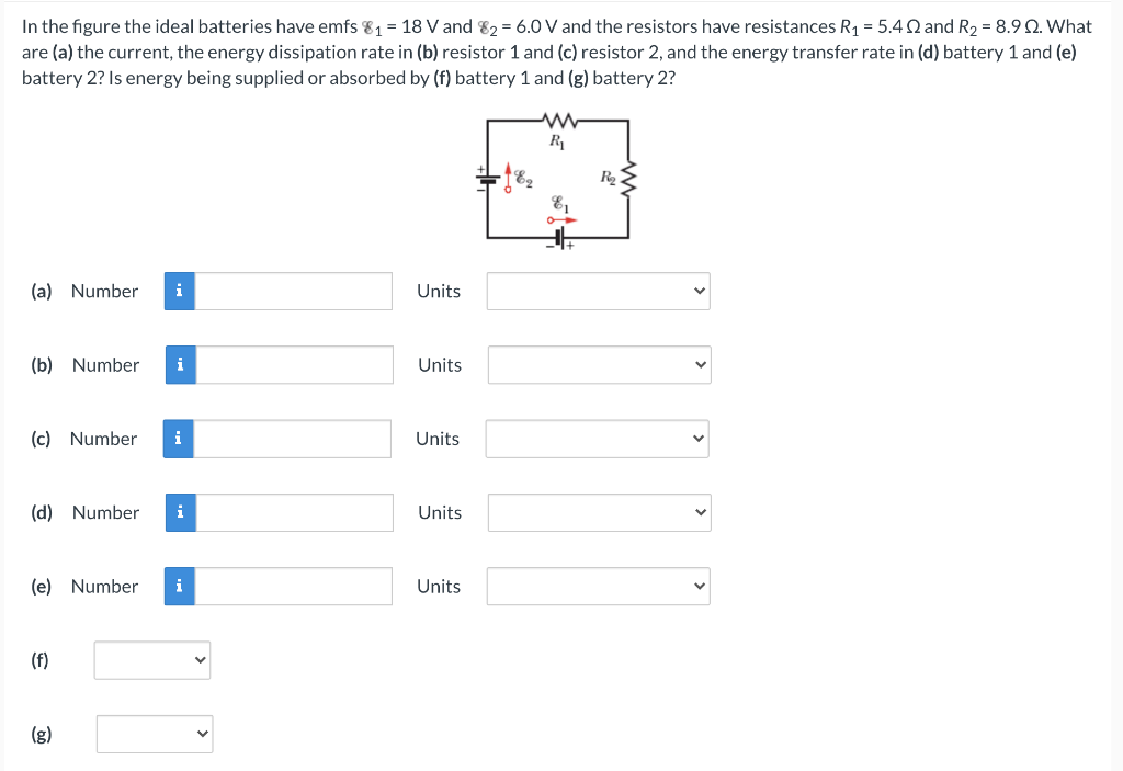 Solved In The Figure The Ideal Batteries Have Emfs 81 1 Chegg Com