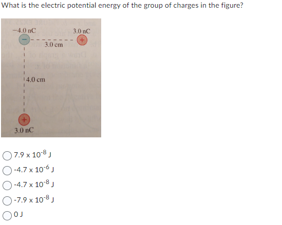 Solved What is the electric potential energy of the group of | Chegg.com