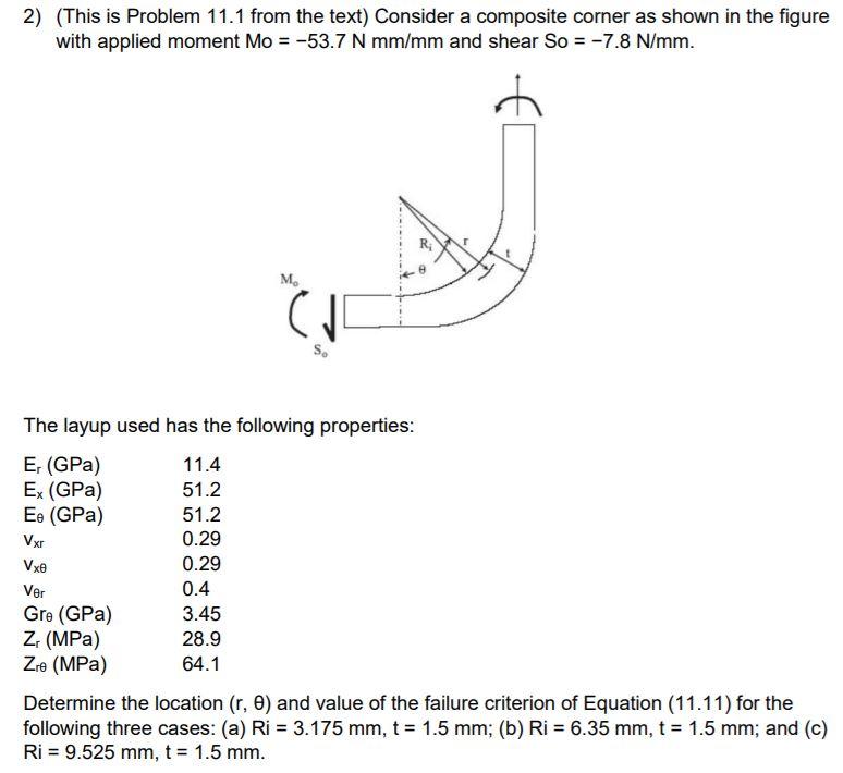 2) (This is Problem 11.1 from the text) Consider a | Chegg.com