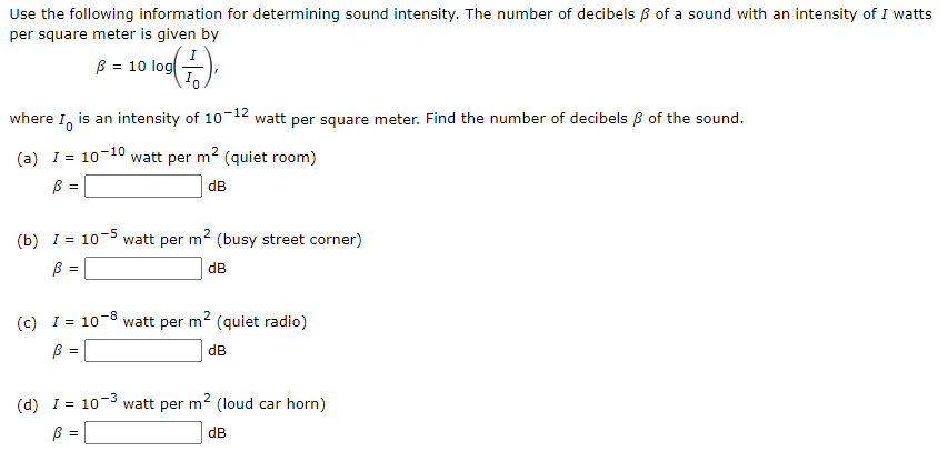 Solved Use The Following Information For Determining Sound | Chegg.com