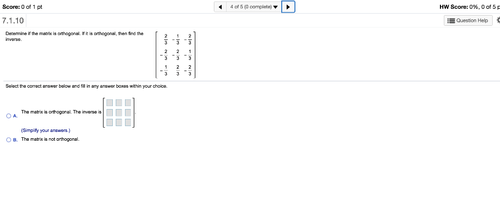 Solved Score: 0 of 1 pt 4 of 5 (0 complete) HW Score: 0%, 0 | Chegg.com
