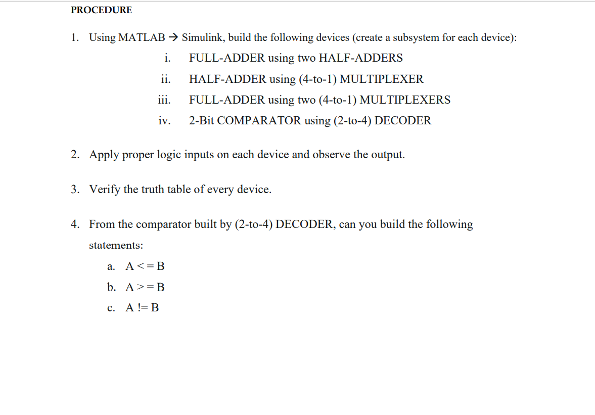 Solved PROCEDURE 1. Using MATLAB → Simulink, build the | Chegg.com