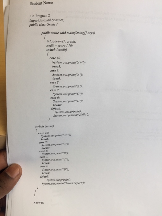 Solved Student Name 3.2 Program 2 import java util.Scanner | Chegg.com