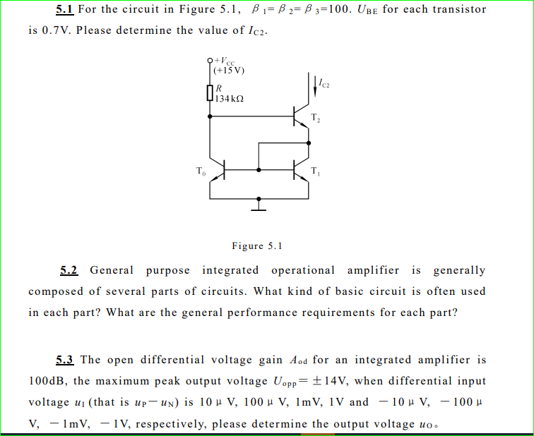 Solved 5.1 For The Circuit In Figure 5.1, B1 = B 2= B 3=100. | Chegg.com