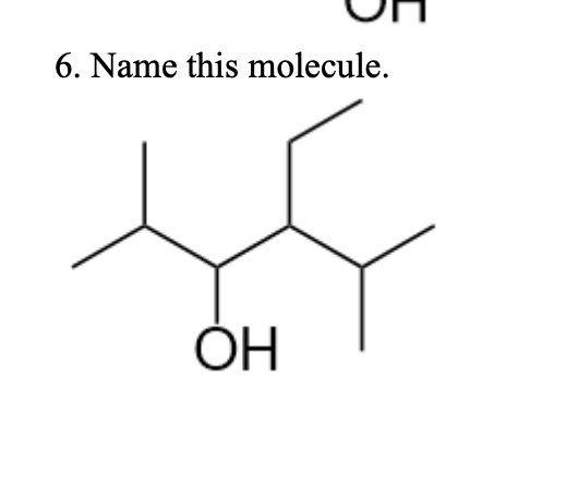 Solved 6 Name This Molecule Chegg Com