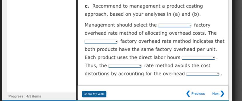 Solved C. Recommend To Management A Product Costing | Chegg.com