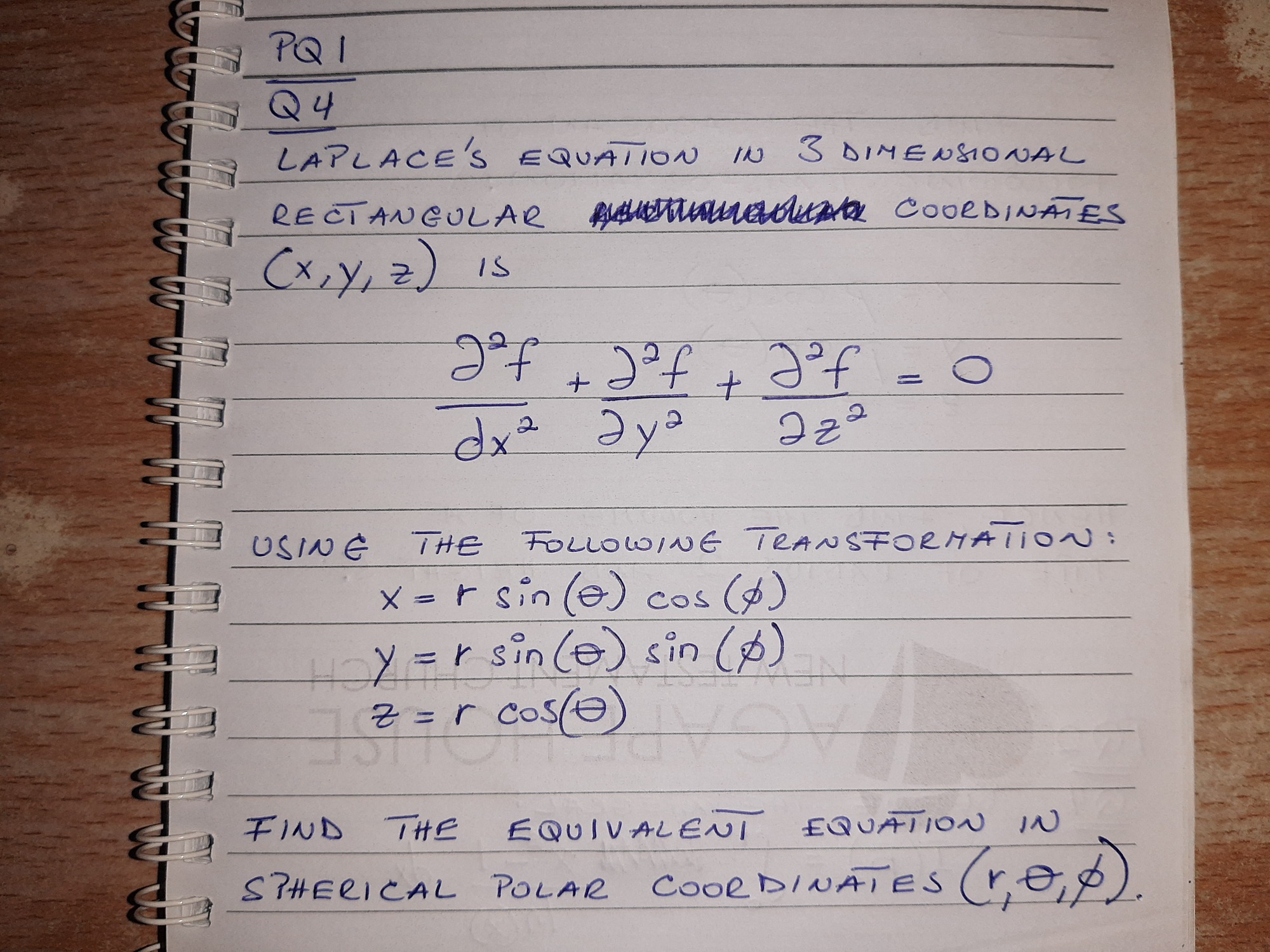 Solved LAPLACE'S EQUATION IN 3 DIMENSIONAL Rectaneular | Chegg.com