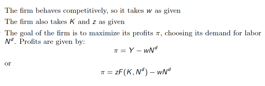 Solved The firm behaves competitively, so it takes w as | Chegg.com