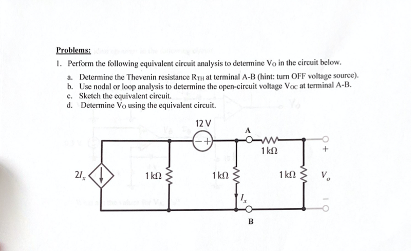 Solved Problems: 1. Perform The Following Equivalent Circuit | Chegg.com