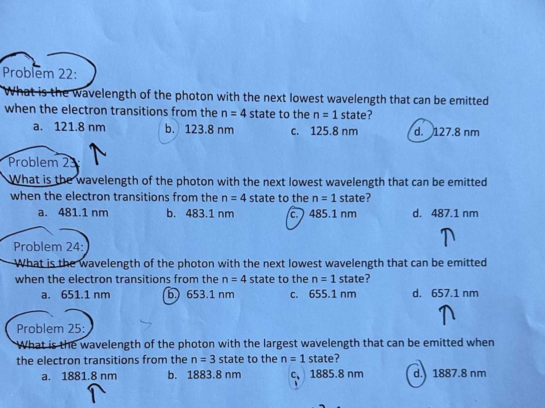 Solved When The Electron Transitions From The N=4 ﻿state To | Chegg.com