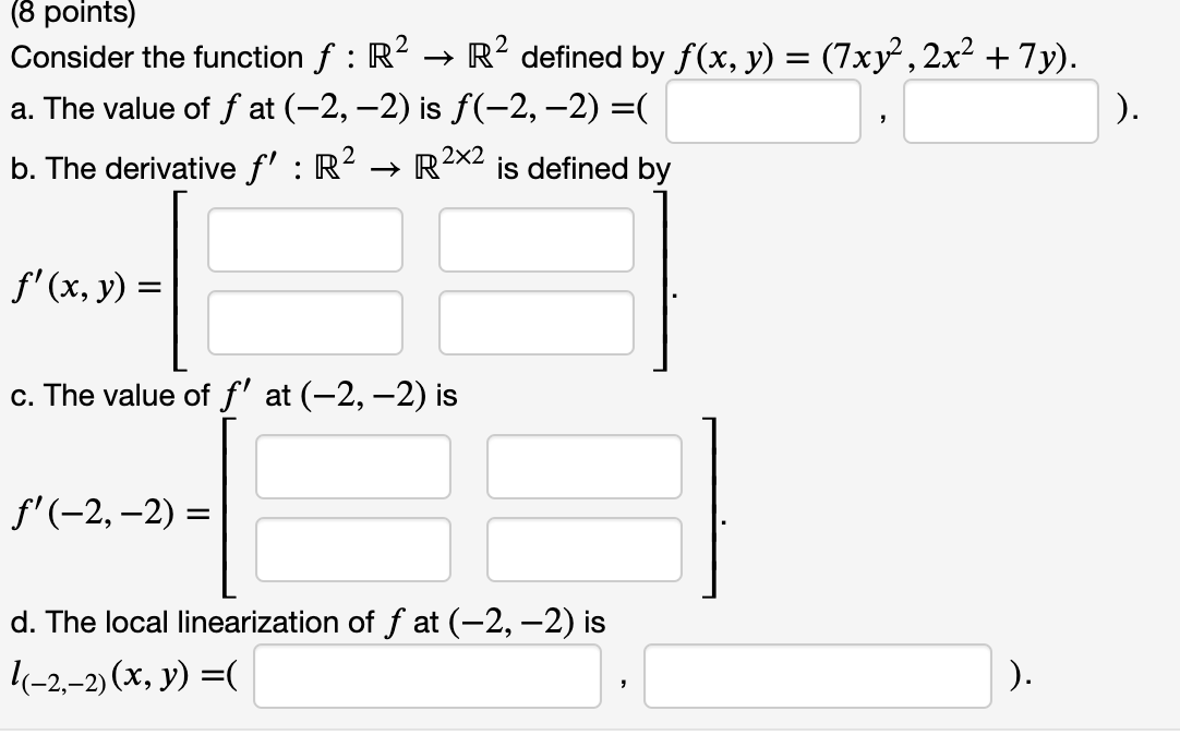 Solved (8 points) Consider the function f :R→ R2 defined by | Chegg.com