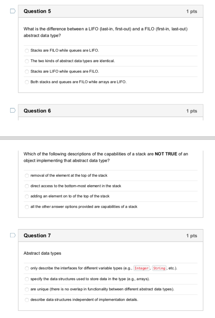 Solved DQuestion 5 1 pts What is the difference between a | Chegg.com