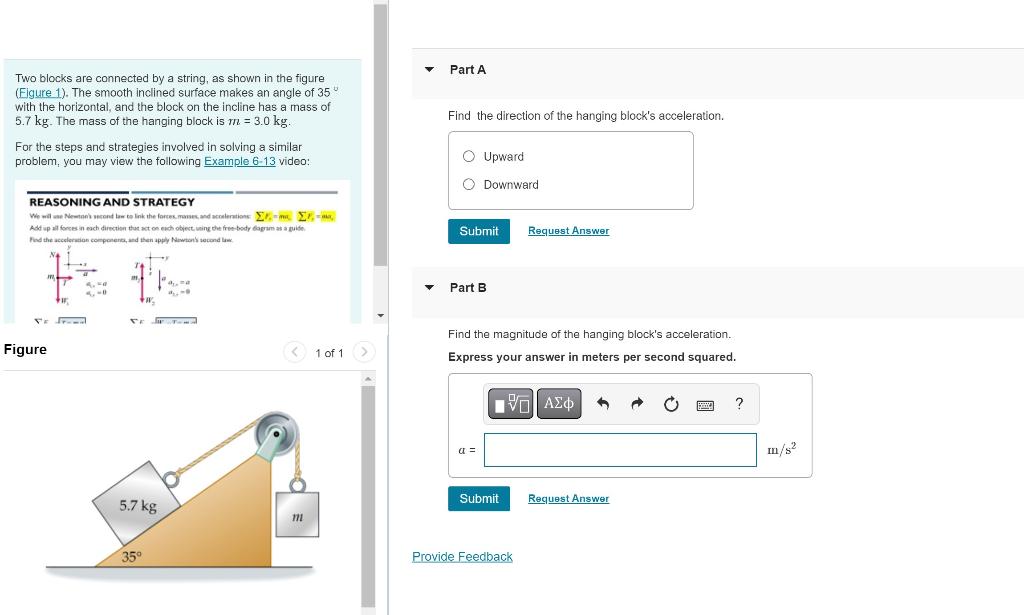 Solved Two blocks are connected by a string, as shown in the | Chegg.com