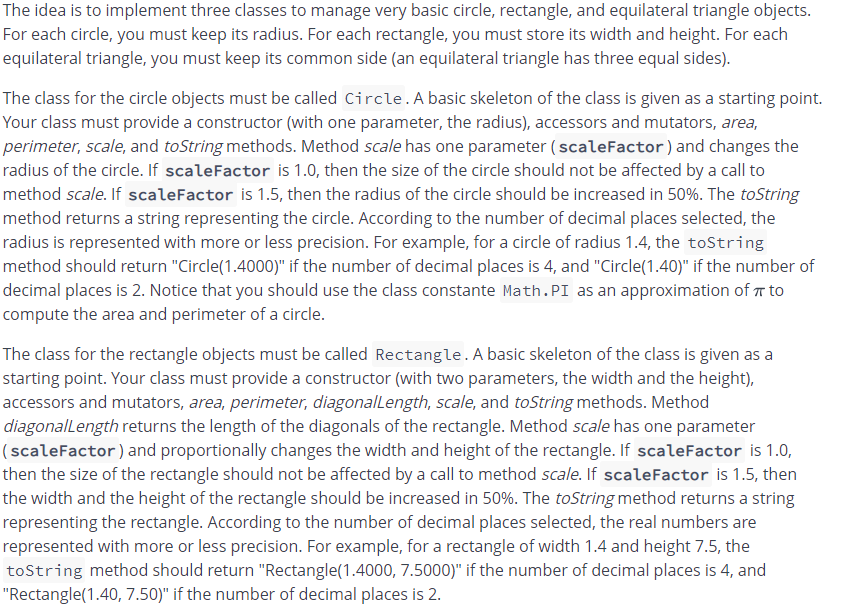 Solved The idea is to implement three classes to manage very | Chegg.com