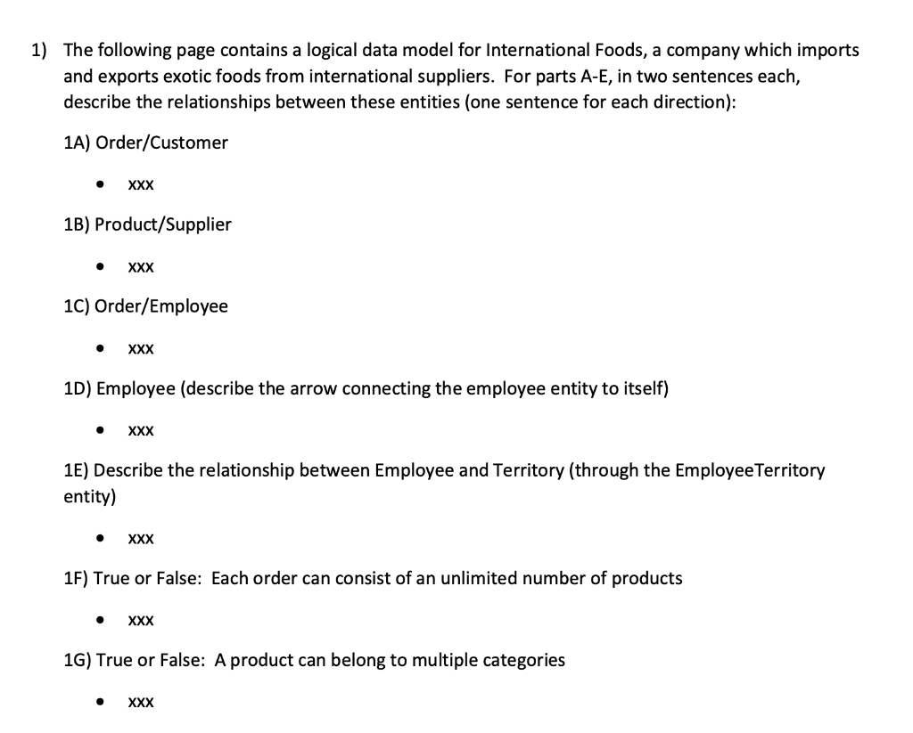 Solved 1) The following page contains a logical data model | Chegg.com