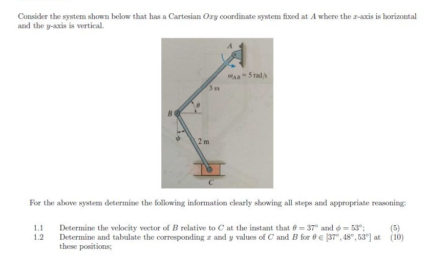 Solved Consider the system shown below that has a Cartesian | Chegg.com