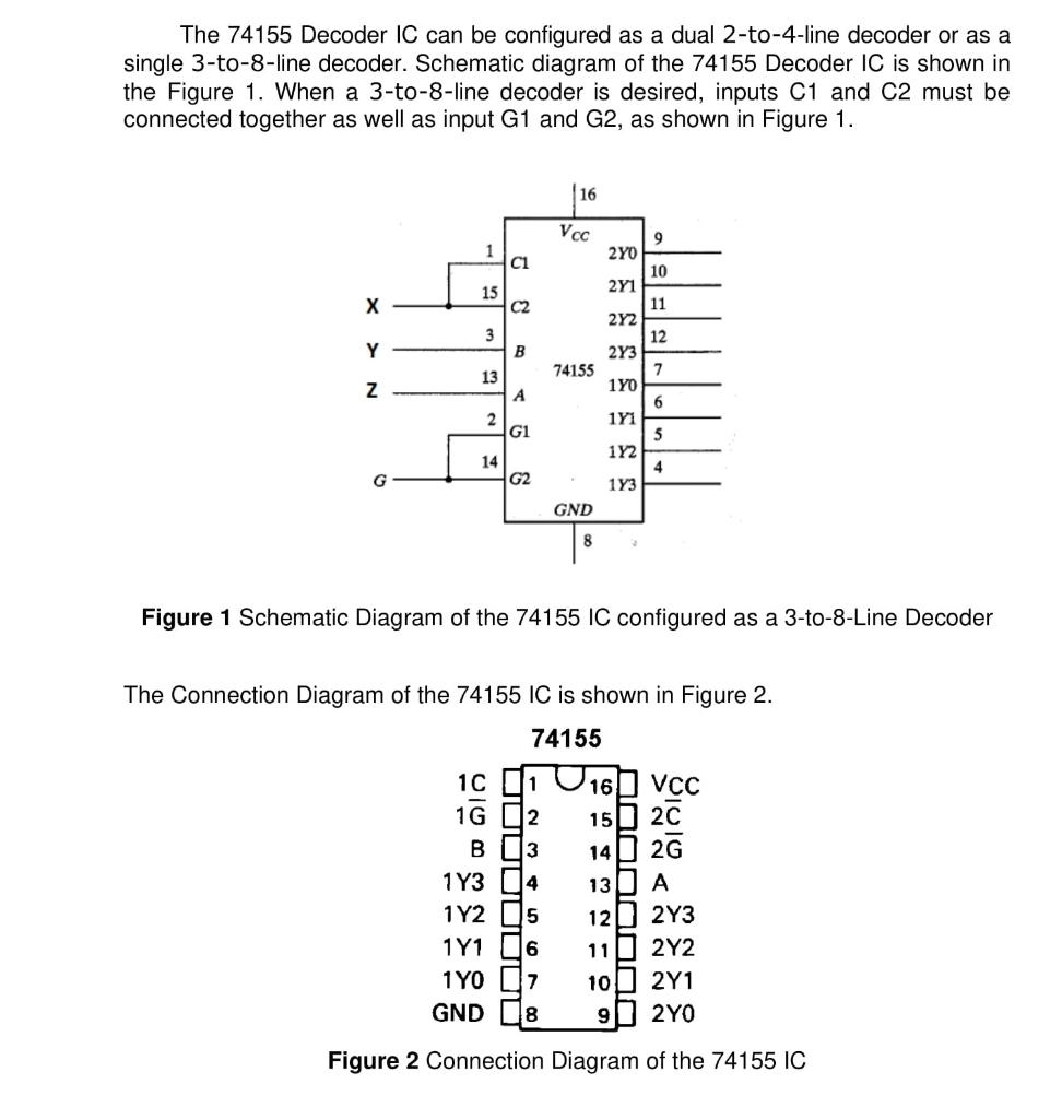 Solved The 74155 Decoder IC can be configured as a dual | Chegg.com