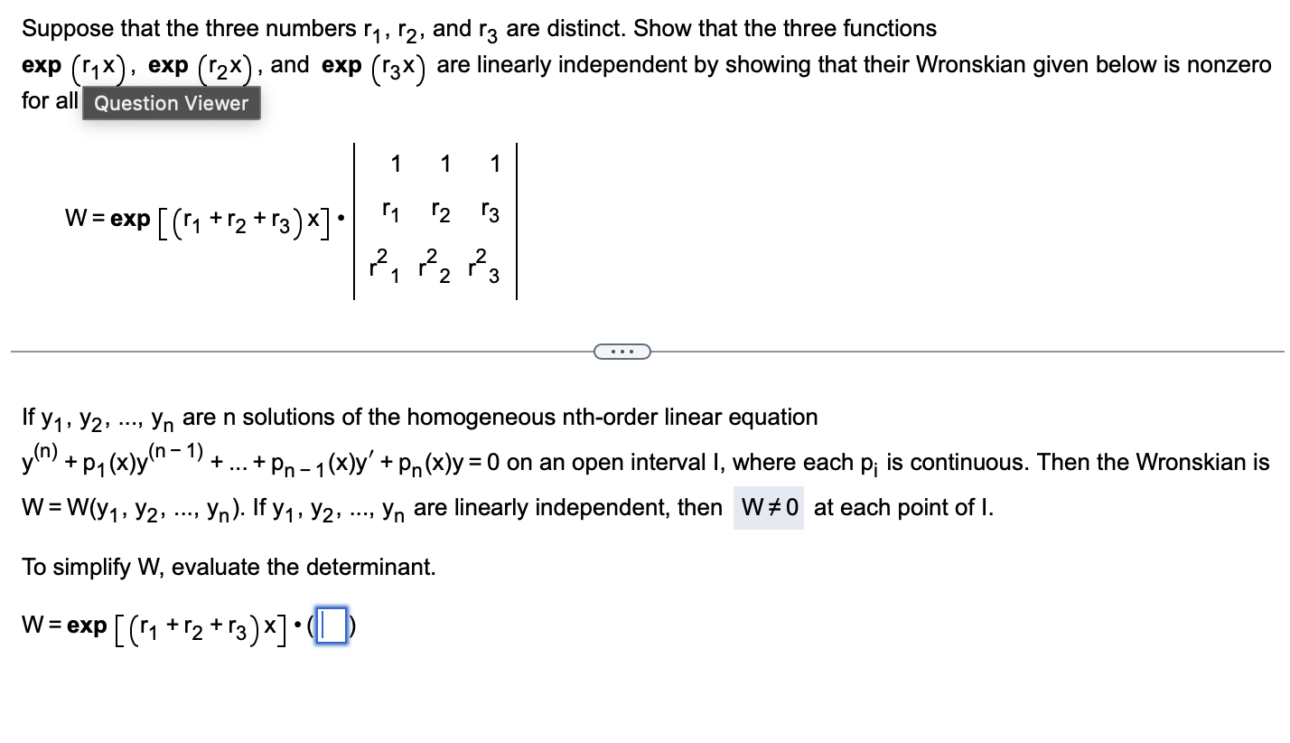 Solved If Y1,y2,dots,yn ﻿are N ﻿solutions Of The Homogeneous | Chegg.com