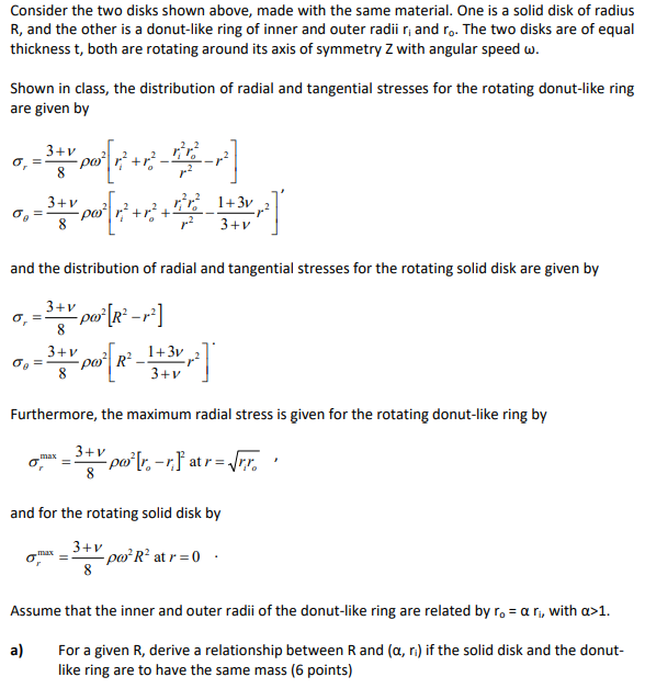 Solved Consider the two disks shown above, made with the | Chegg.com