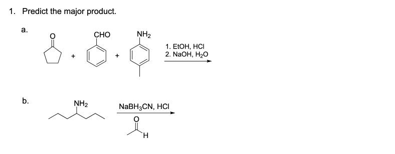 1. Predict the major product. a. 1. EtOH,HCl 2. | Chegg.com