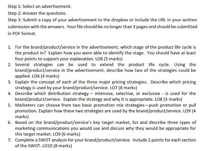 Solved Step 1: Select an advertisement. Step 2: Answer the | Chegg.com