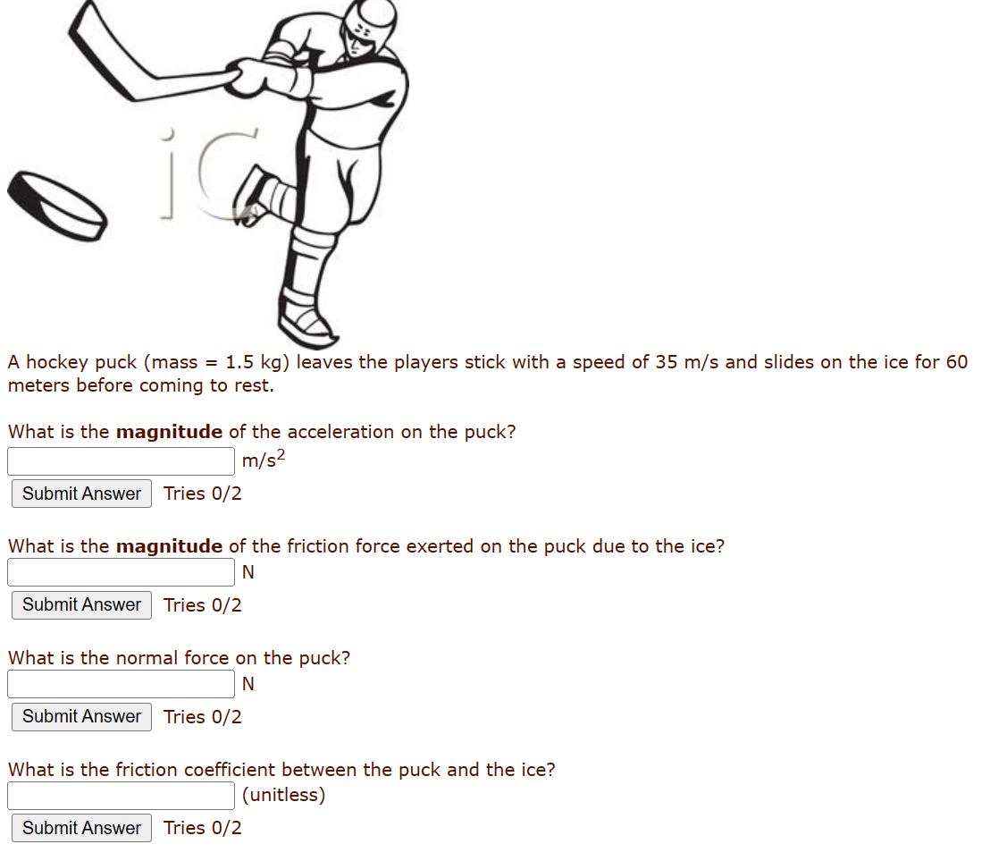 Solved A hockey puck (mass =1.5 kg ) leaves the players
