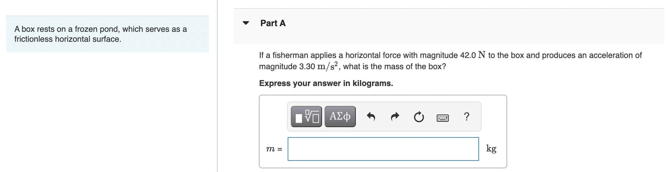 Solved Part A A box rests on a frozen pond, which serves as